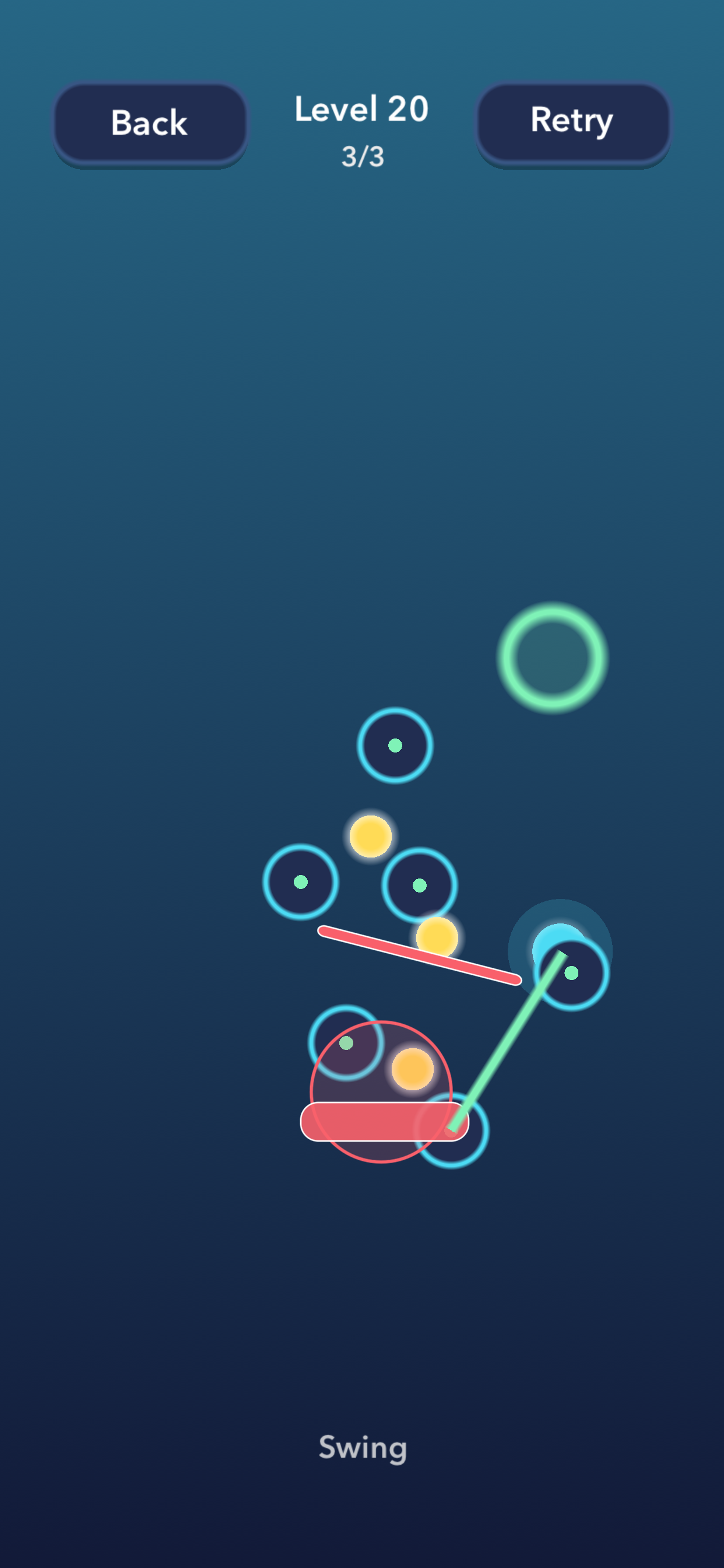 Tiny Tether level complete screen